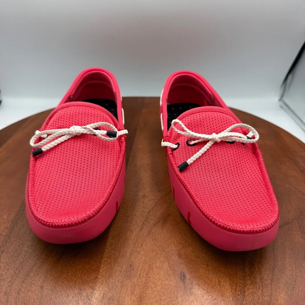SWIMS Men Braided Lace Loafer Campari Red Water Resistant Shoes 21215-903 Size 7